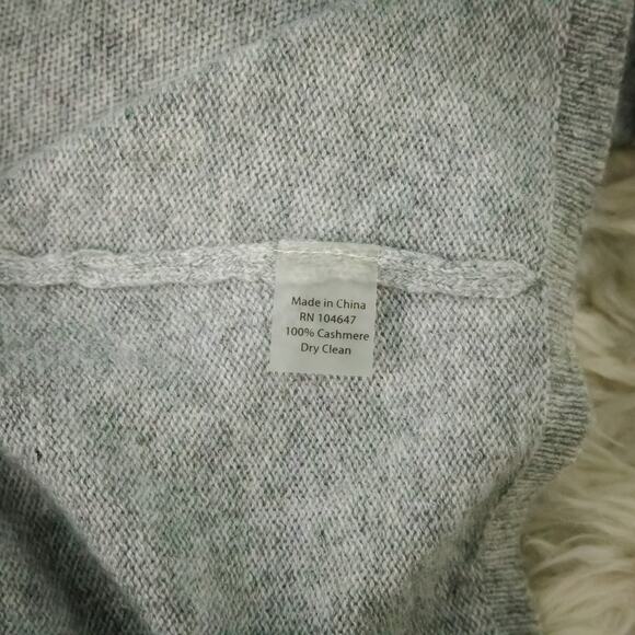 Kinross Cashmere Size XS Blue Gray Color Block Open Cashmere Cardigan Sweater - Picture 4 of 5